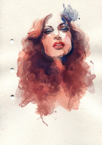 Beautiful woman. watercolor illustration — Stock Photo, Image