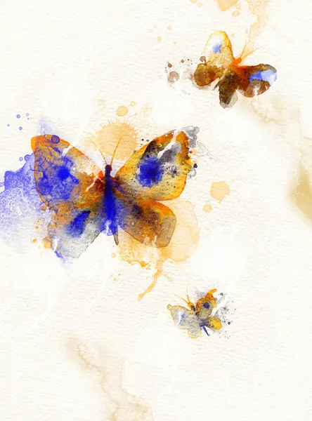 Papillon. fond aquarelle — Photo