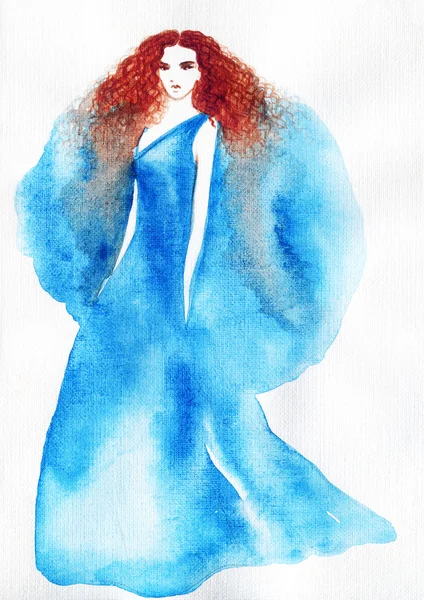 Retrato de mulher .abstract aquarela  . — Fotografia de Stock