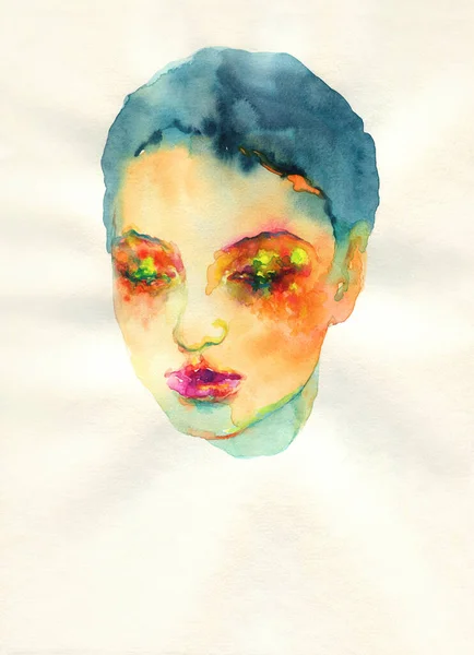 Krásná Žena Módní Ilustrace Akvarel — Stock fotografie
