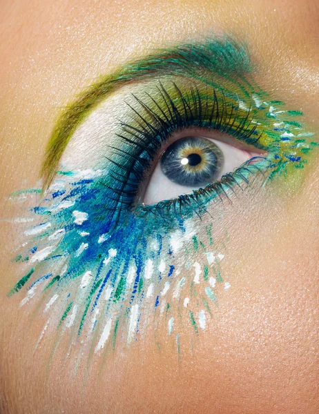 Eye Makro Shot mit kreativem Make-up — Stockfoto