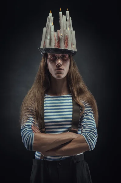 Retrato de hombre con sombrero de candelas —  Fotos de Stock