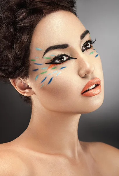 Frauengesicht mit Make-up — Stockfoto