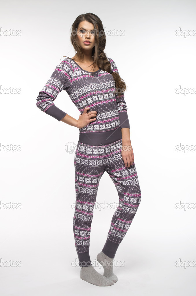Woman in pajamas