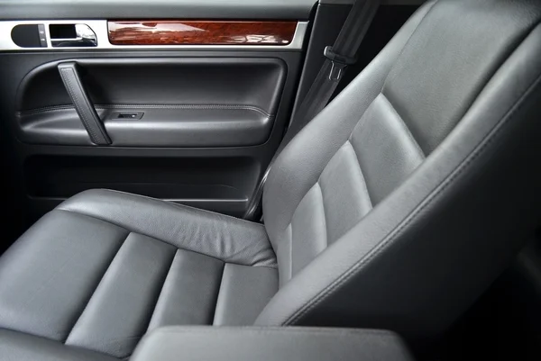 Leather car seat, close up — Stock Photo, Image