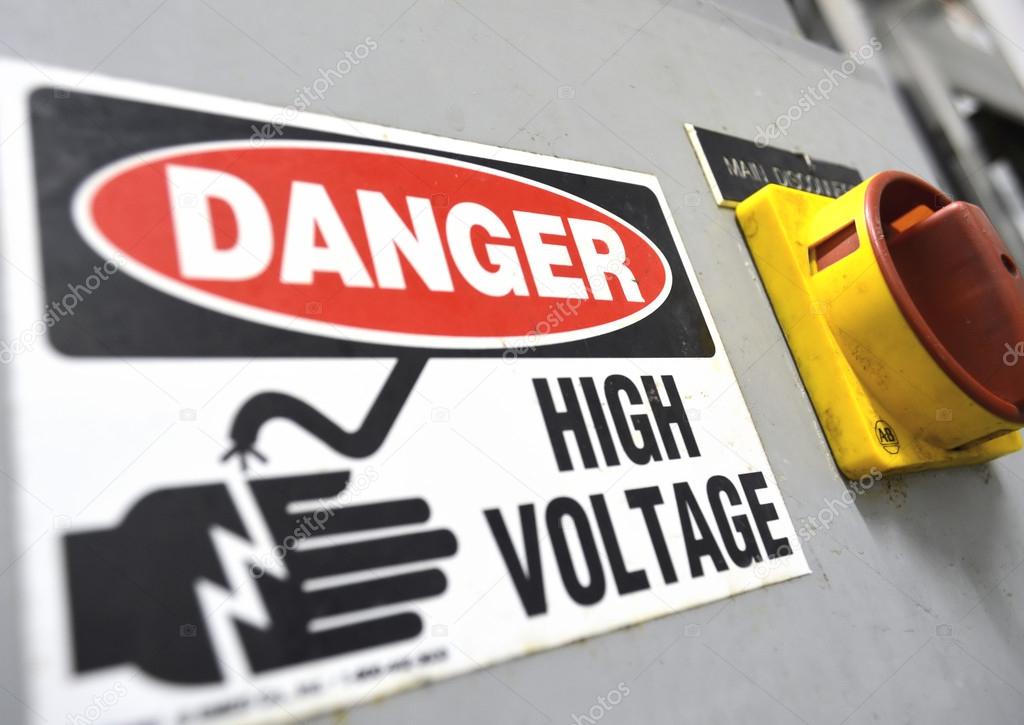 High voltage sign