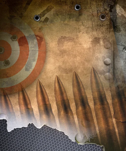 Military background, target with bullets holes — Stock Photo, Image