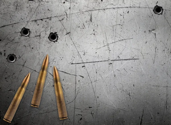 銃弾の穴と金属板 — ストック写真