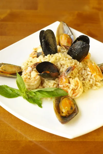 Risotto ile deniz ürünleri — Stok fotoğraf