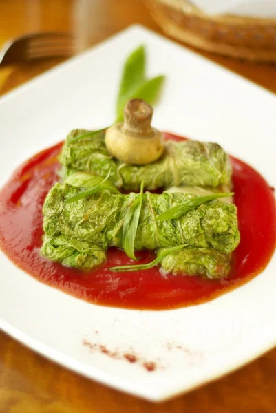 Cabbage rolls in tomato sauce — Stock Photo, Image
