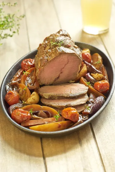 Baked veal with vegetables — Stock Photo, Image