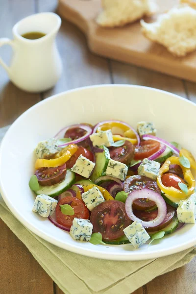 Greek salad with blue cheese — Stock Photo, Image