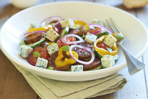 Greek salad with blue cheese — Stock Photo, Image