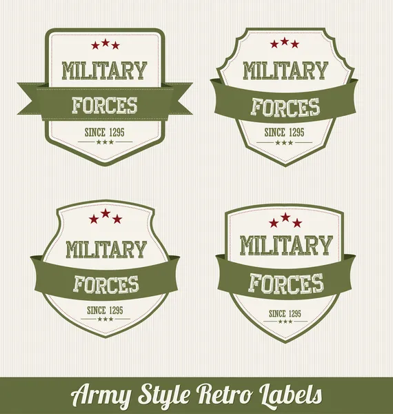 Etiquetas retro estilo ejército — Vector de stock