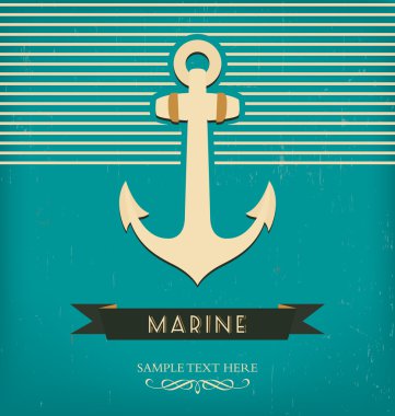 Nautical anchor - vintage design clipart