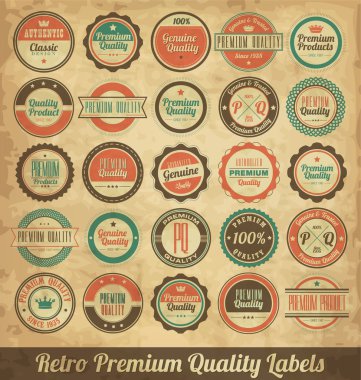 Retro premium kalite etiketleri