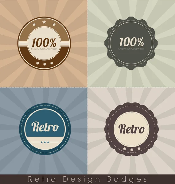 Retro Badges with Authentic Background — Stock Vector
