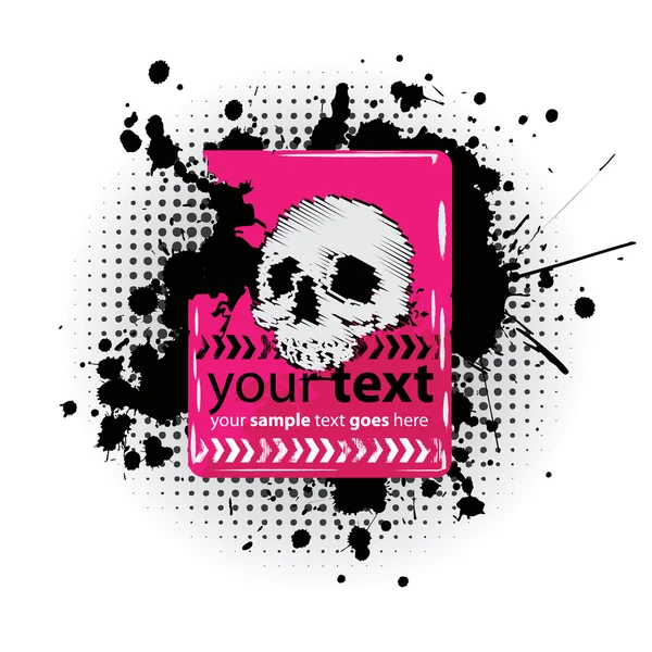 Calavera - Estilo emo — Vector de stock