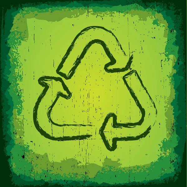 Grungy recycle symbool — Stockvector