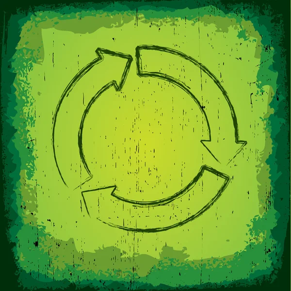 Símbolo Grungy Recycle — Vetor de Stock