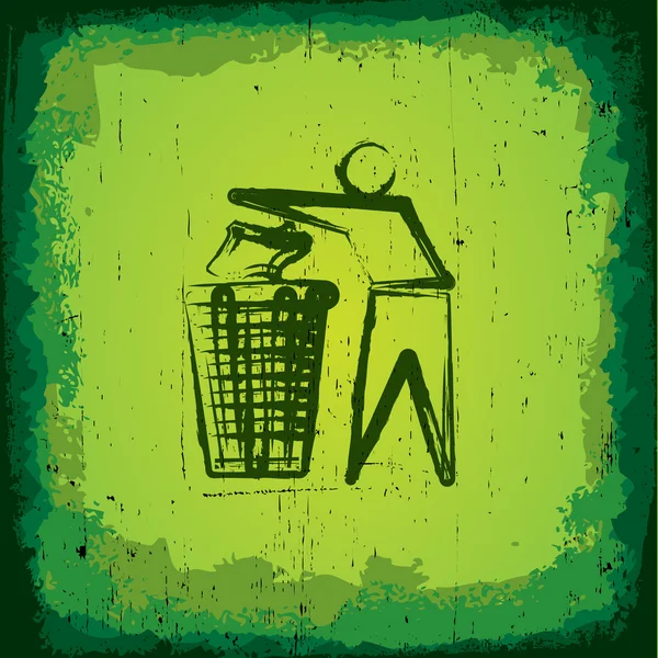 Grunziges Recycling-Symbol — Stockvektor