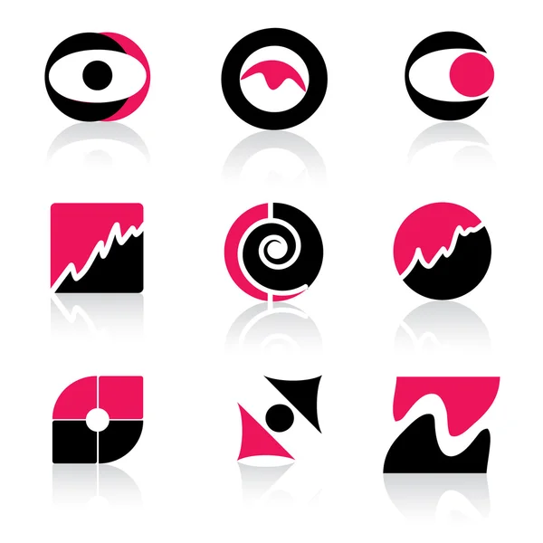 Rózsaszín ikonok beállítása — Stock Vector