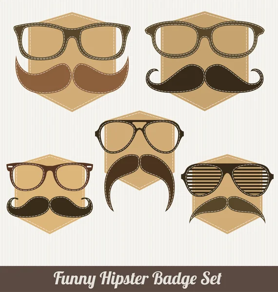 Ensemble de badge hipster drôle — Image vectorielle