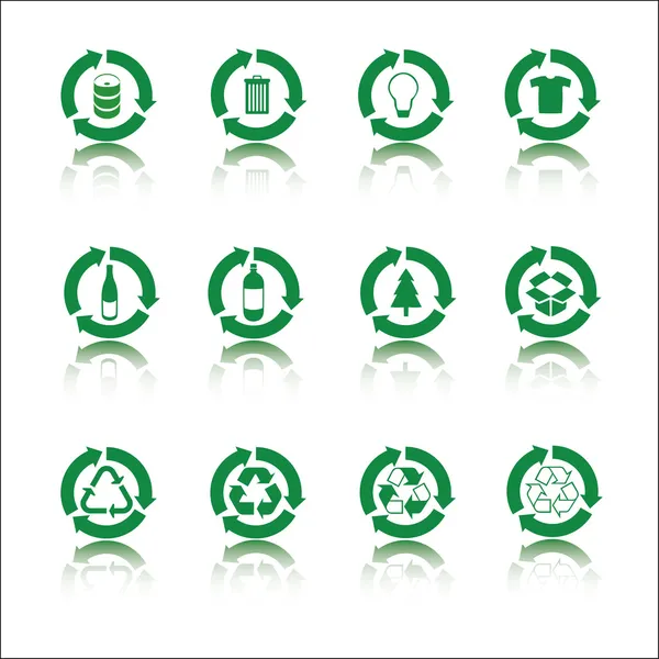 Reciclar icono conjunto — Vector de stock