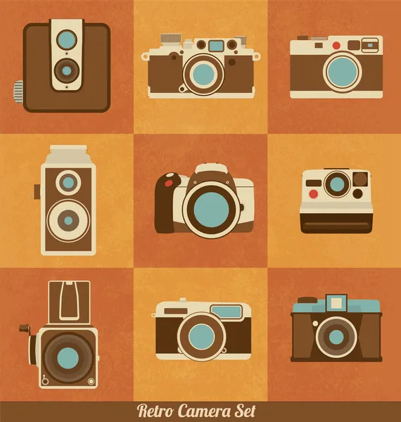 Retro camera set — Stock Vector