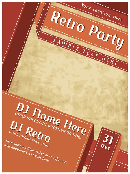 Retro Party Poster — Stock Vector