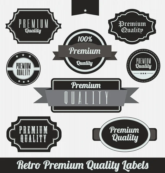 Retro Premium Quality Labels — Stock Vector