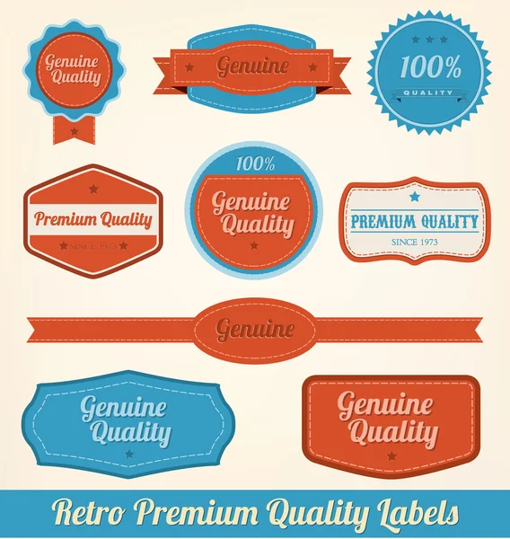 Etiketter retro premium kvalitet — Stock vektor