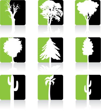 yeşil ağaçlar Icon set