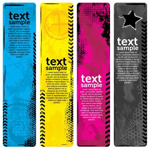 Grunge CMYK-banners — Stock vektor