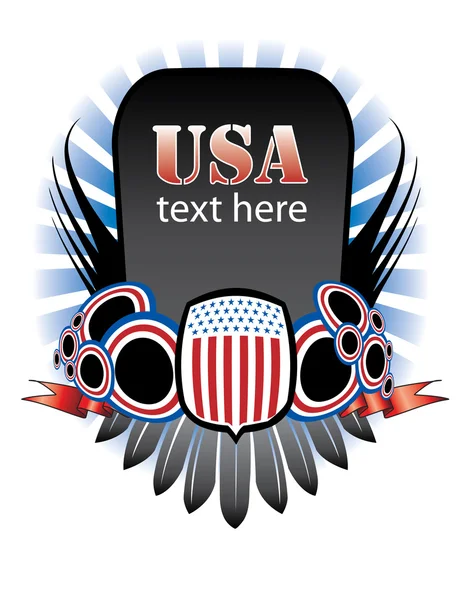 USA Banner - 4 luglio design — Vettoriale Stock