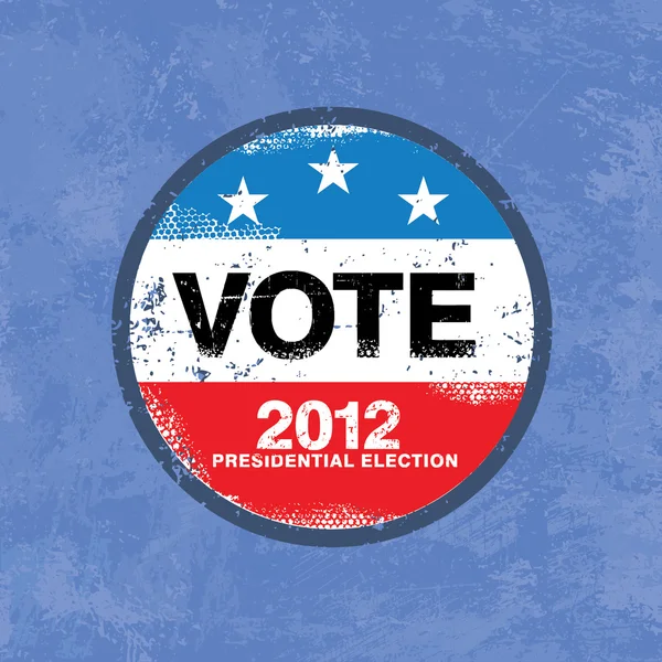 Vote 2012 USA Badge - Estilo retro grunge gastado — Archivo Imágenes Vectoriales