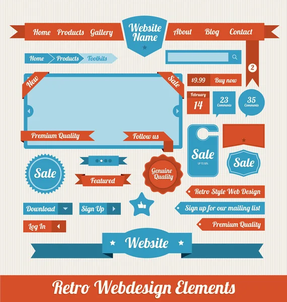 Elementy projektowanie stron internetowych — Wektor stockowy