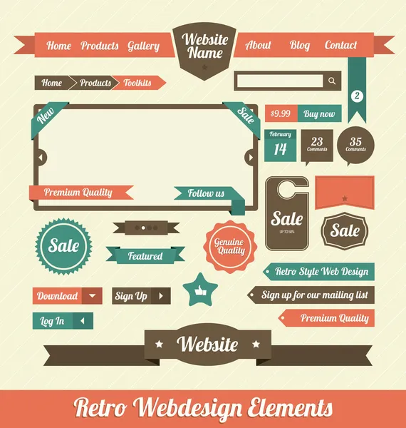 Elementos de diseño web — Vector de stock