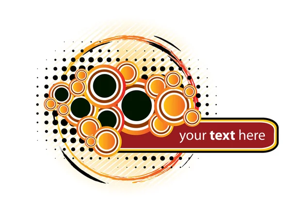 Bannière abstraite avec cercle et fond de pixels colorés — Image vectorielle
