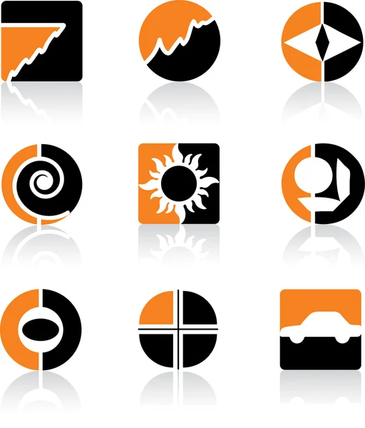 Set icone arancioni — Vettoriale Stock