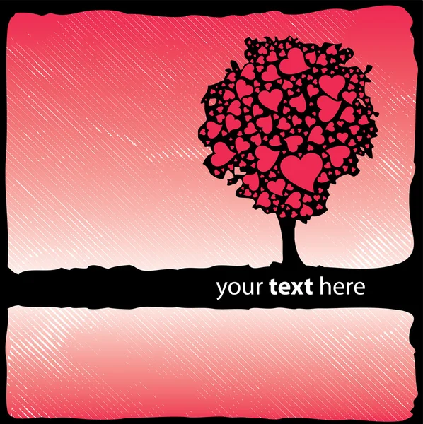 Diseño de San Valentín - Árbol con corazones — Vector de stock