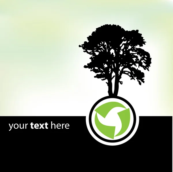 Yeşil geri dönüşüm ağacı tasarım — Stok Vektör