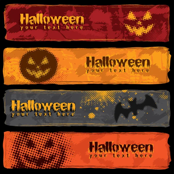 Diseño de banners de Halloween — Archivo Imágenes Vectoriales