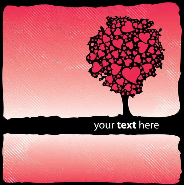Valentine's Design - träd med hjärtan — Stock vektor