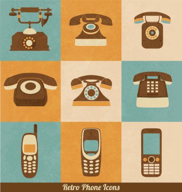 Retro telefon simgeleri