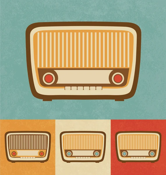 Iconos retro - Radio — Archivo Imágenes Vectoriales