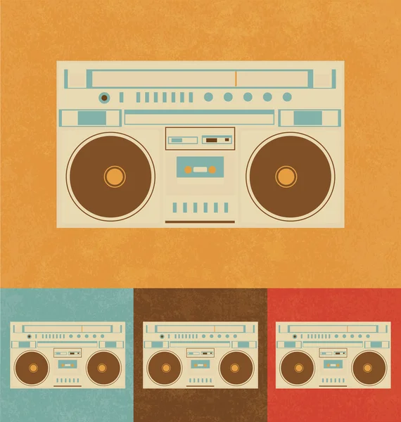 Iconos retro - Boombox — Vector de stock