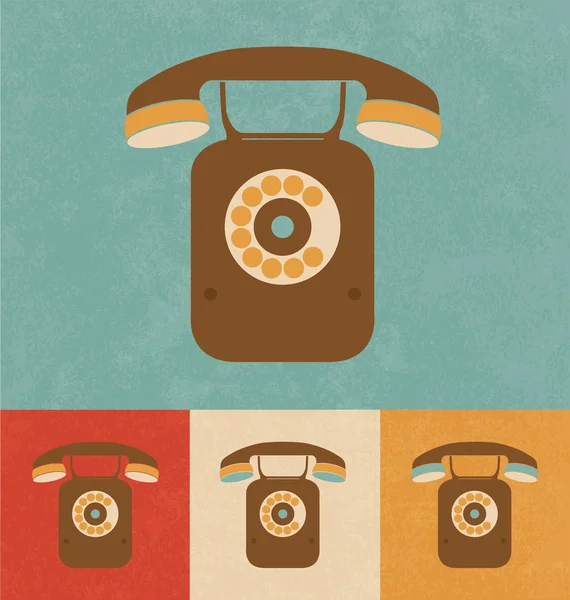 Retro pictogrammen - telefoon — Stockvector