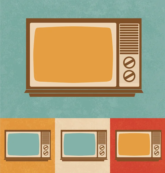 Retro pictogrammen - kleine televisietoestel — Stockvector