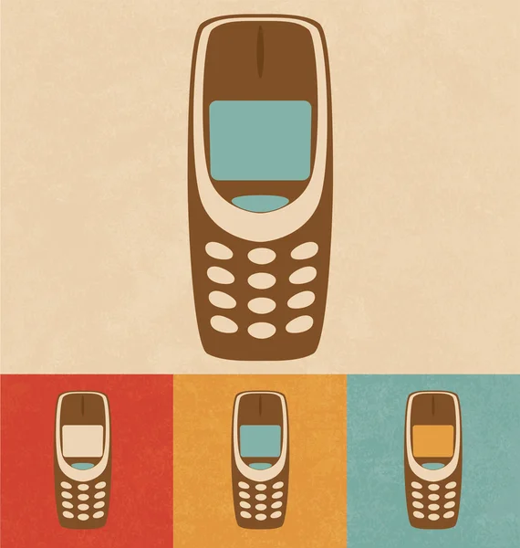 Iconos retro - Teléfono móvil — Vector de stock